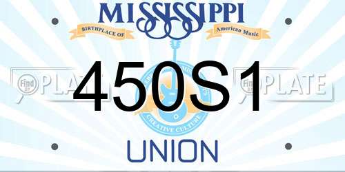 450S1 Mississippi License Plate