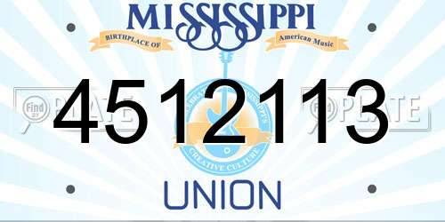 4512113 Mississippi License Plate
