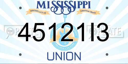 45121I3 Mississippi License Plate
