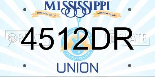 4512DR Mississippi License Plate