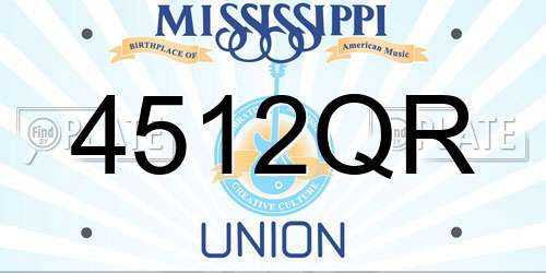 4512QR Mississippi License Plate