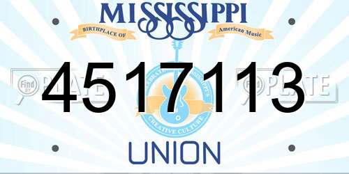 4517113 Mississippi License Plate