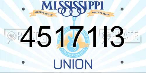 45171I3 Mississippi License Plate