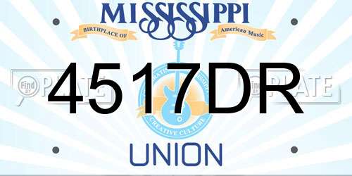 4517DR Mississippi License Plate