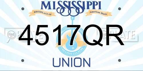 4517QR Mississippi License Plate