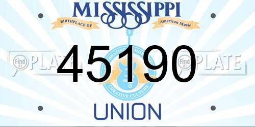 45190 Mississippi License Plate
