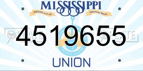 4519655 Mississippi License Plate