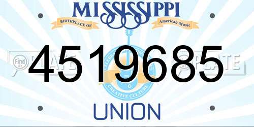 4519685 Mississippi License Plate