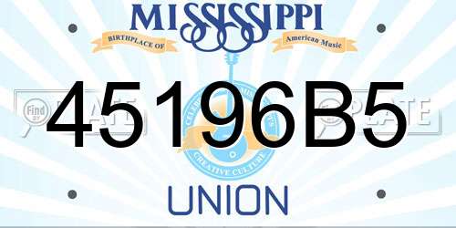 45196B5 Mississippi License Plate
