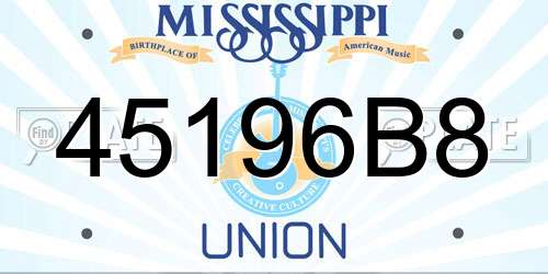 45196B8 Mississippi License Plate