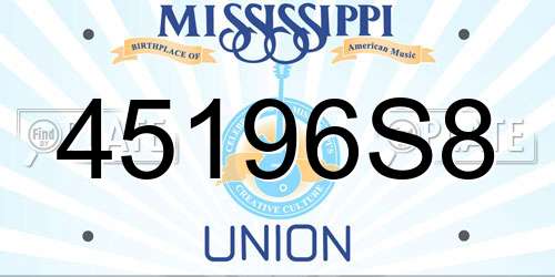 45196S8 Mississippi License Plate