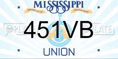 451VB Mississippi License Plate