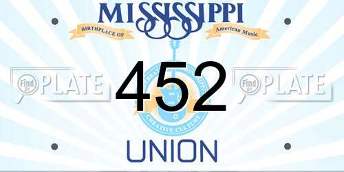 452 Mississippi License Plate
