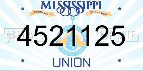 4521125 Mississippi License Plate