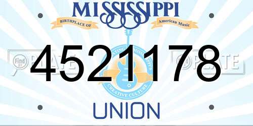 4521178 Mississippi License Plate