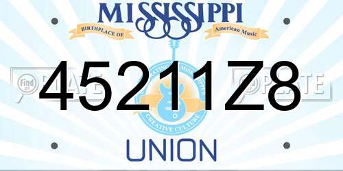 45211Z8 Mississippi License Plate