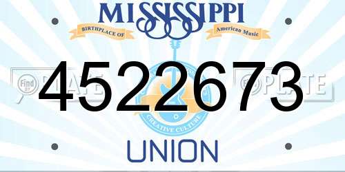4522673 Mississippi License Plate