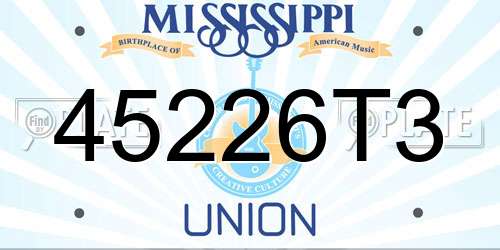 45226T3 Mississippi License Plate