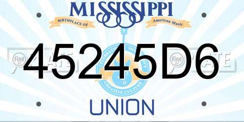 45245D6 Mississippi License Plate