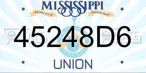 45248D6 Mississippi License Plate
