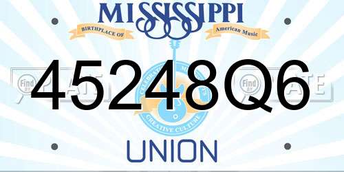 45248Q6 Mississippi License Plate
