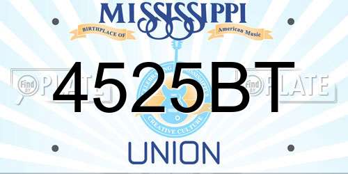 4525BT Mississippi License Plate