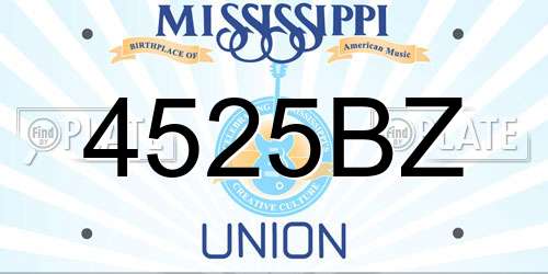 4525BZ Mississippi License Plate