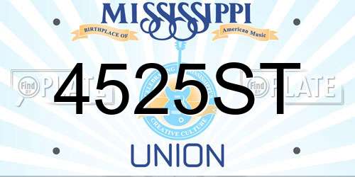 4525ST Mississippi License Plate