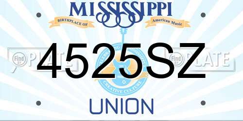 4525SZ Mississippi License Plate