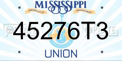 45276T3 Mississippi License Plate
