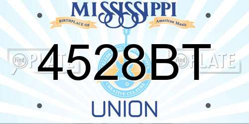 4528BT Mississippi License Plate