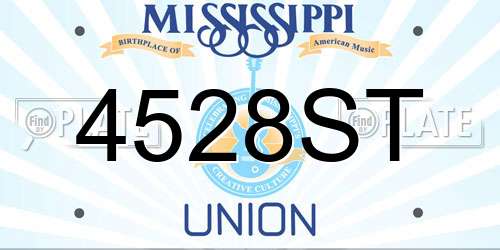 4528ST Mississippi License Plate