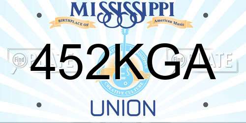 452KGA Mississippi License Plate
