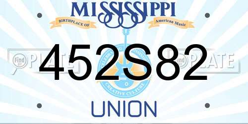 452S82 Mississippi License Plate