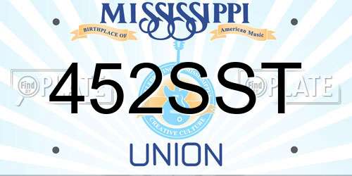 452SST Mississippi License Plate