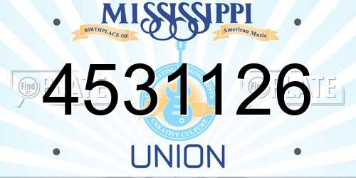 4531126 Mississippi License Plate