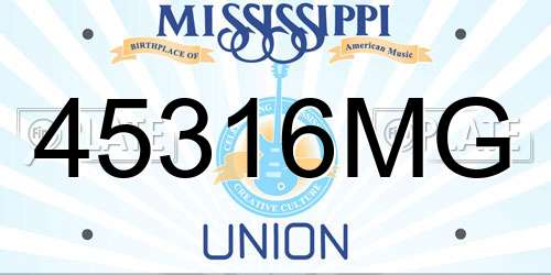 45316MG Mississippi License Plate