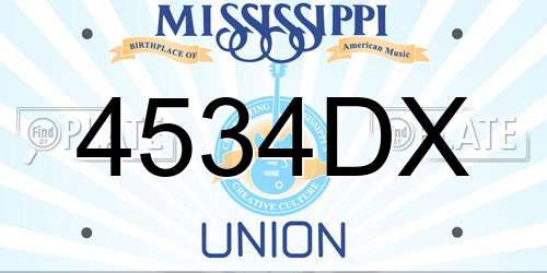 4534DX Mississippi License Plate
