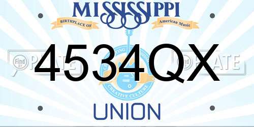 4534QX Mississippi License Plate