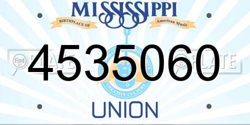4535060 Mississippi License Plate