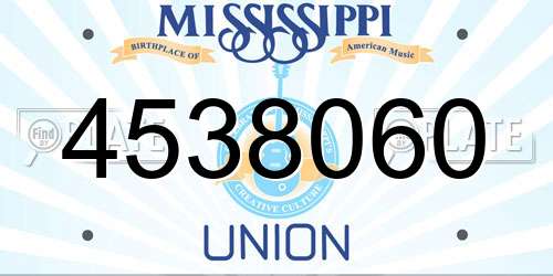 4538060 Mississippi License Plate