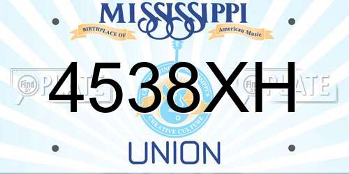 4538XH Mississippi License Plate