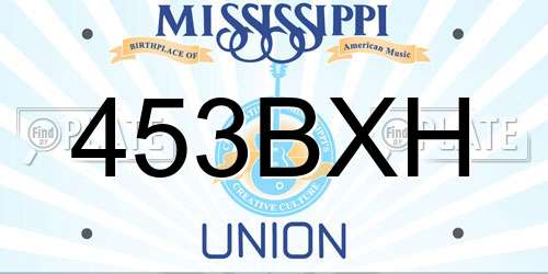 453BXH Mississippi License Plate