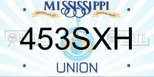 453SXH Mississippi License Plate