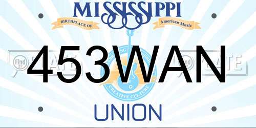 453WAN Mississippi License Plate