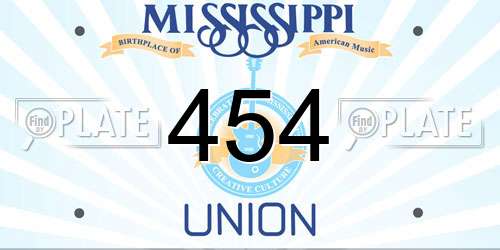 454 Mississippi License Plate