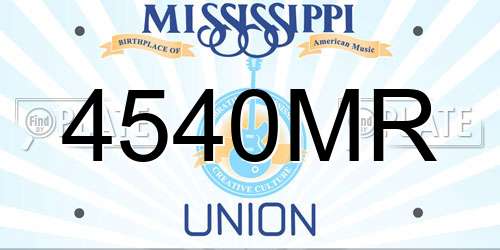 4540MR Mississippi License Plate