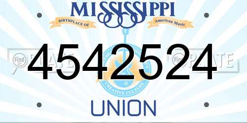 4542524 Mississippi License Plate