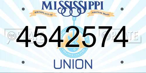 4542574 Mississippi License Plate