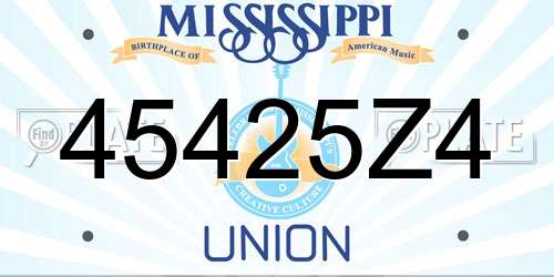 45425Z4 Mississippi License Plate